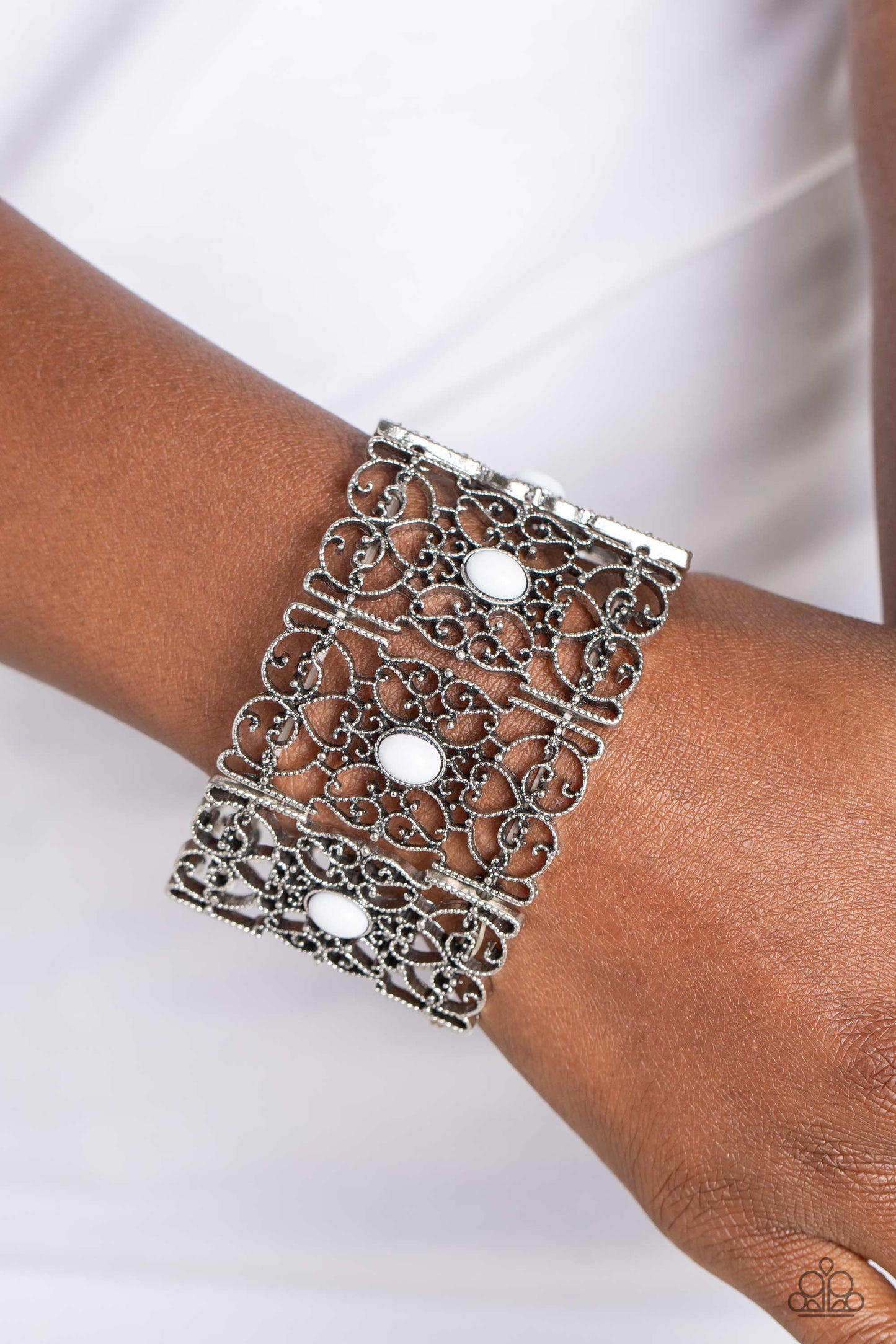 Paparazzi Bracelets - Fairest Filigree - White