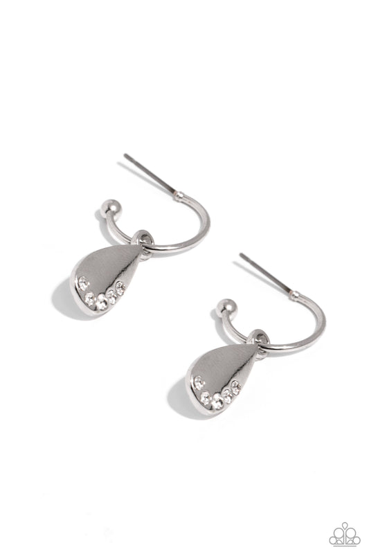 Paparazzi Earrings - Borderline Baddie - White