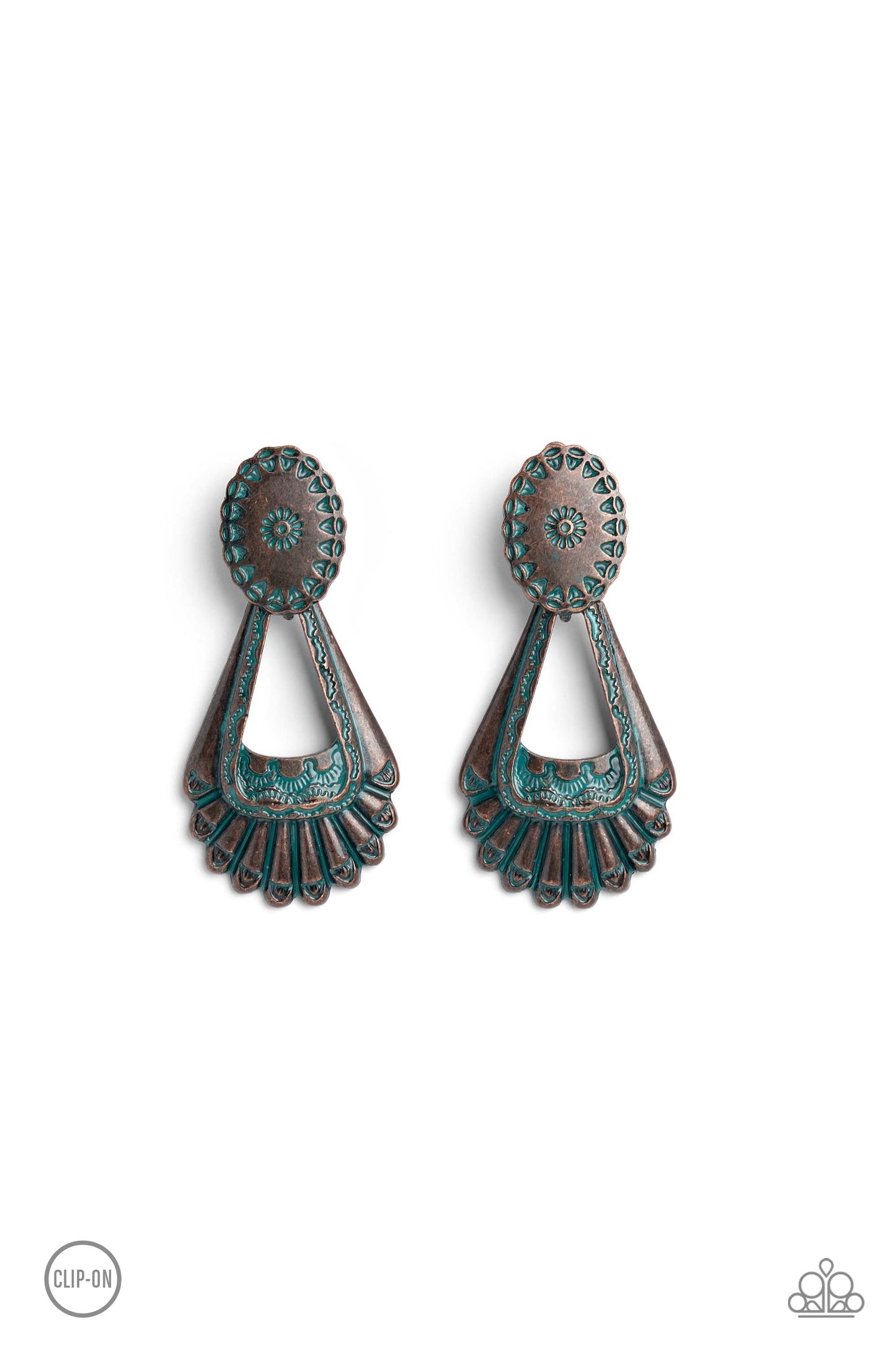 Paparazzi Earrings - Casablanca Chandeliers - Brass - Clip on