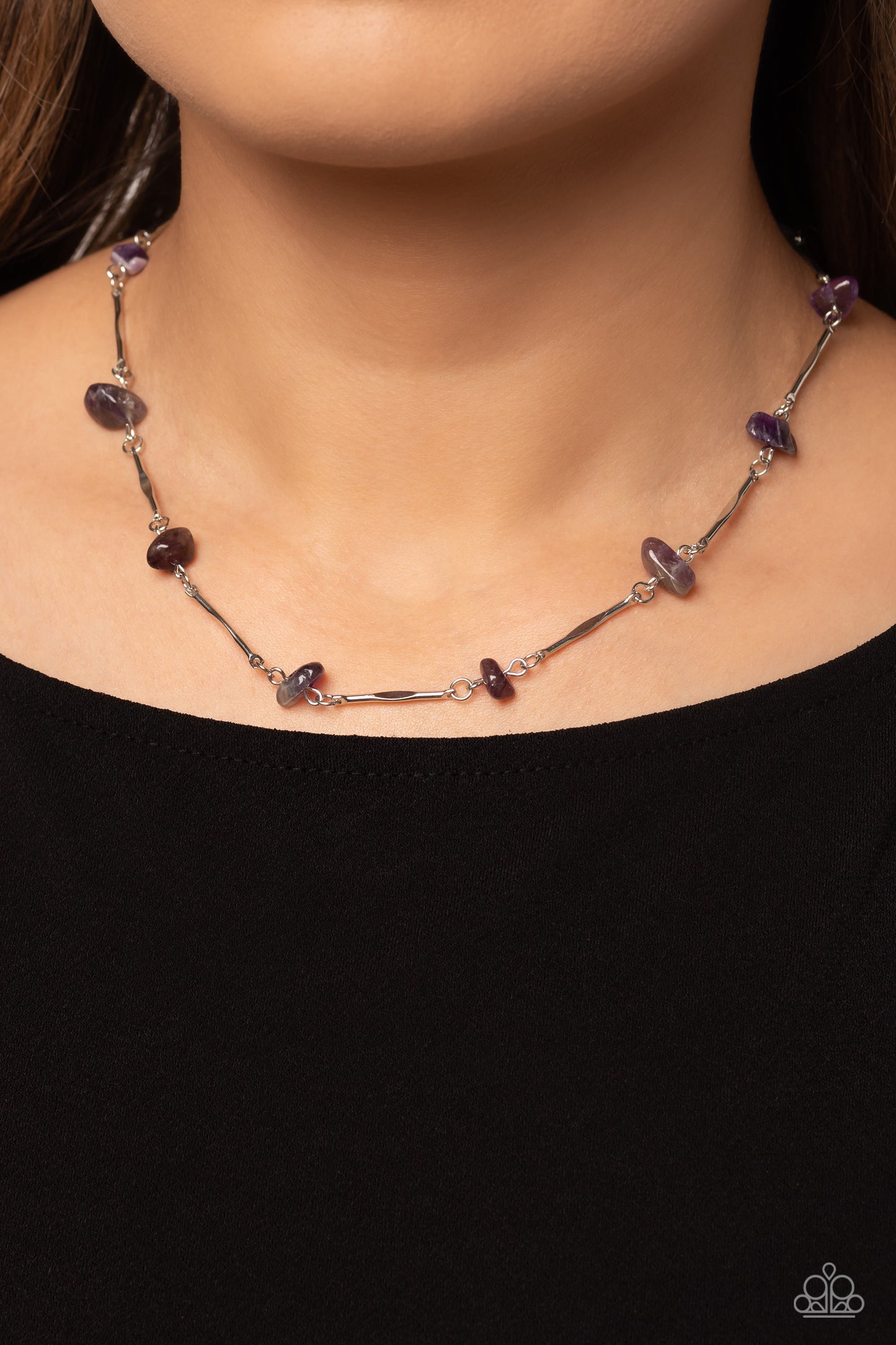 Paparazzi Necklaces - Chiseled Construction - Purple