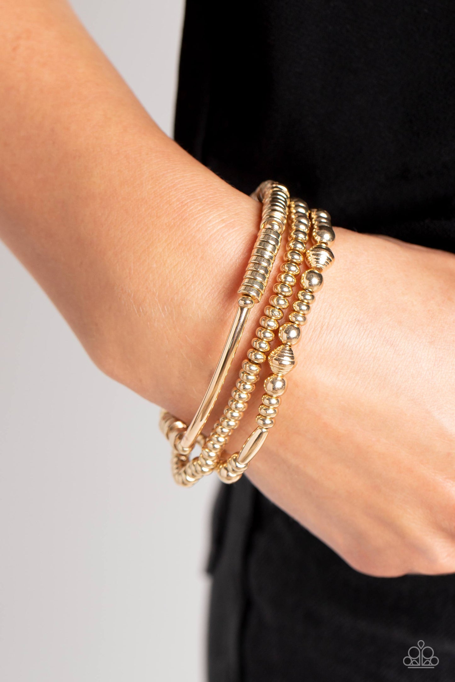 Paparazzi Bracelets - Monochromatic Medley - Gold