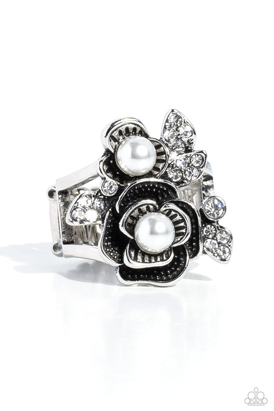 Paparazzi Rings - Fine-BLOOMING - White