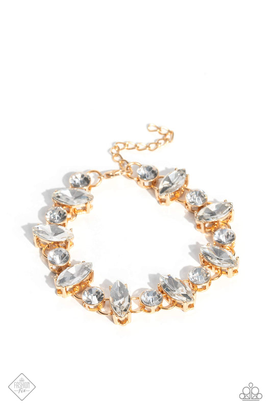 Paparazzi Bracelets - Exclusively Extravagant - Gold - Fashion Fix - Fiercely 5th Avenue