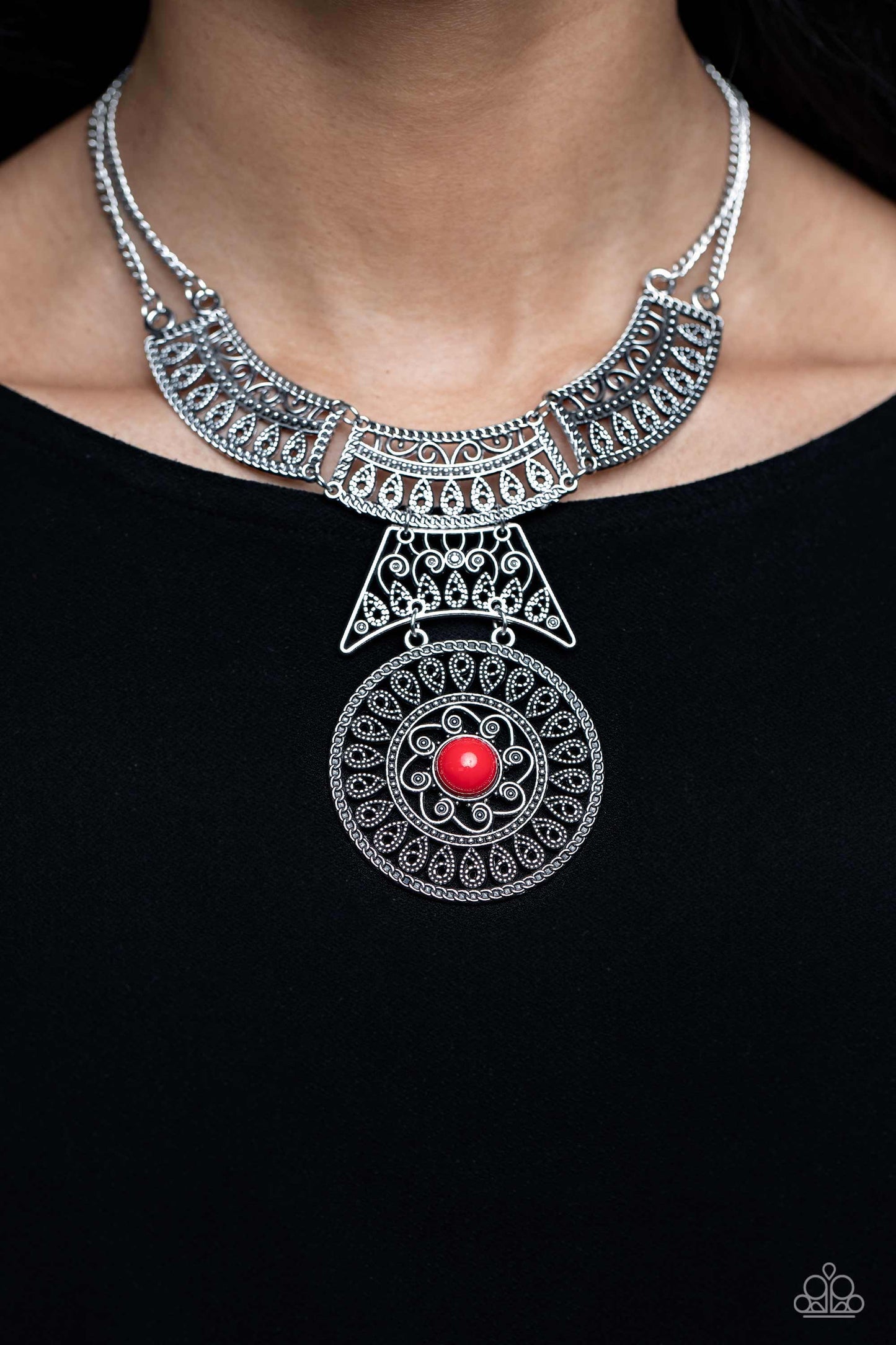 Paparazzi Necklaces - Fetching Filigree - Red