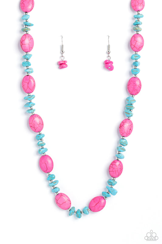 Paparazzi Necklaces - Stone Age Showcase - Pink