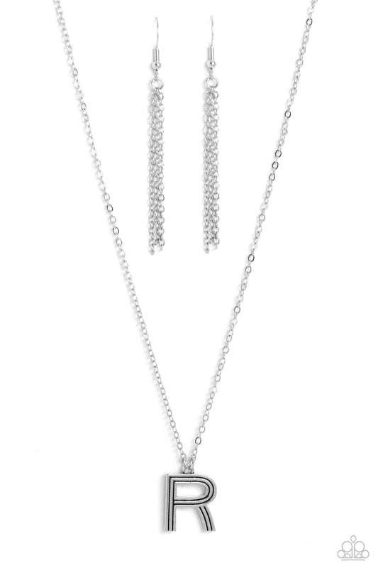Paparazzi Necklaces - Leave Your Initials - Silver - R