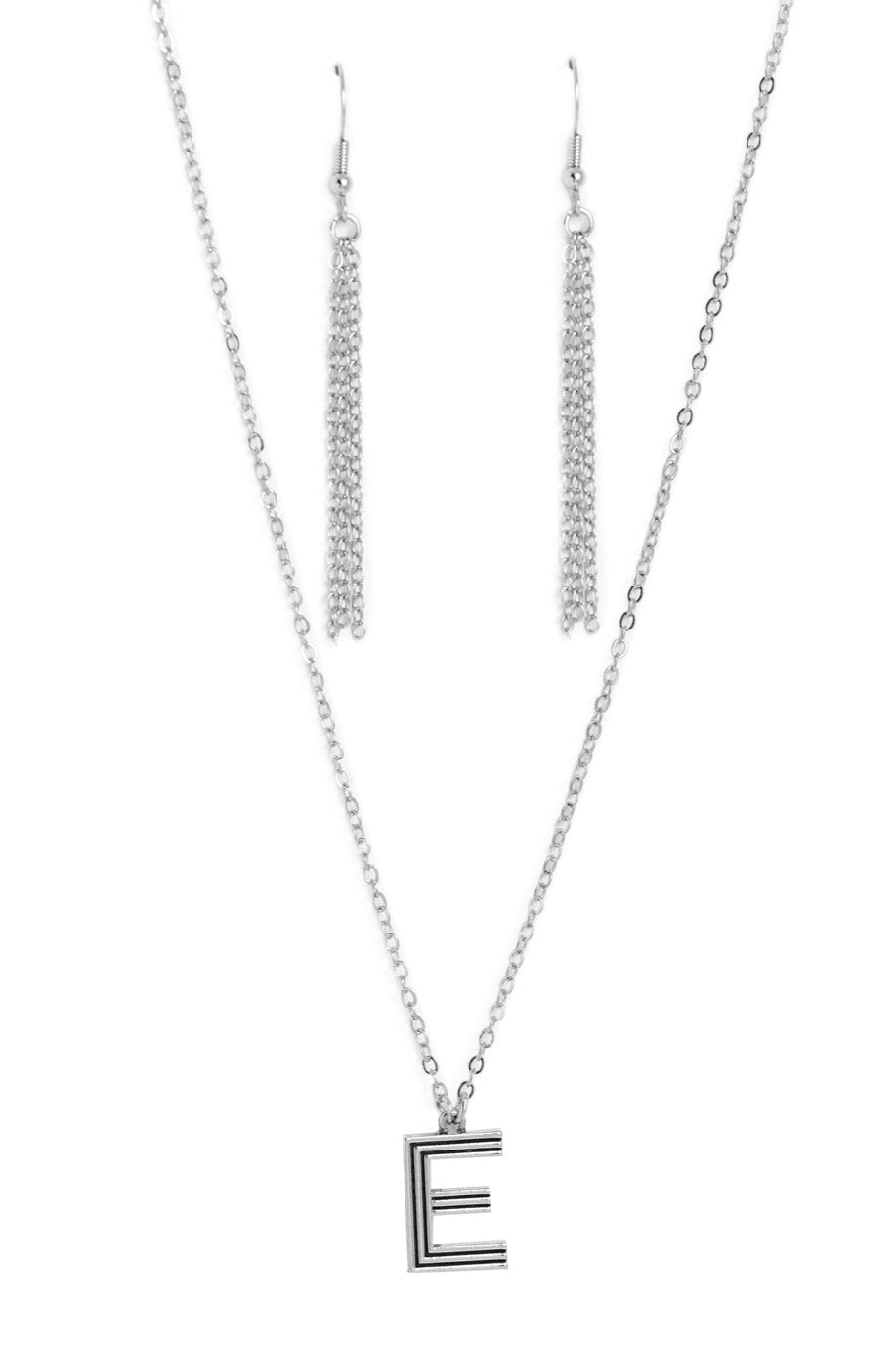 Paparazzi Necklaces - Leave Your Initials - Silver - E