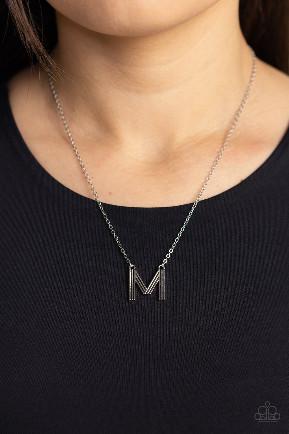 Paparazzi Necklaces - Leave Your Initials - Silver - M