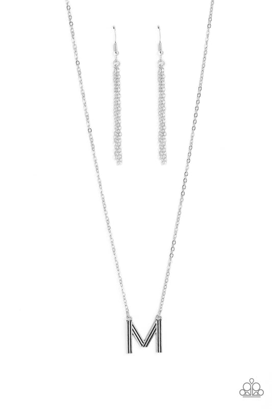 Paparazzi Necklaces - Leave Your Initials - Silver - M