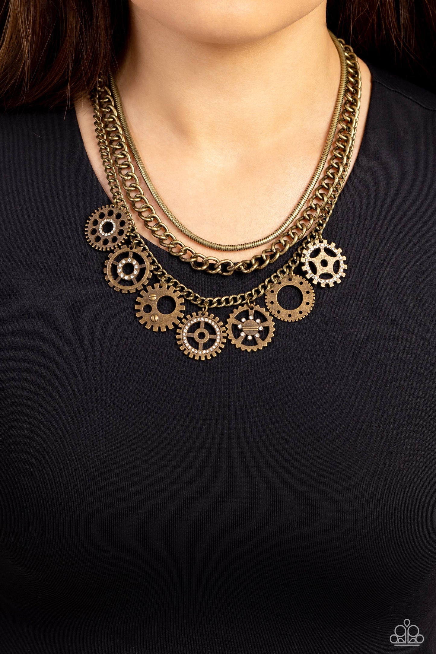 Paparazzi Necklaces - Running Out of STEAMPUNK - Brass