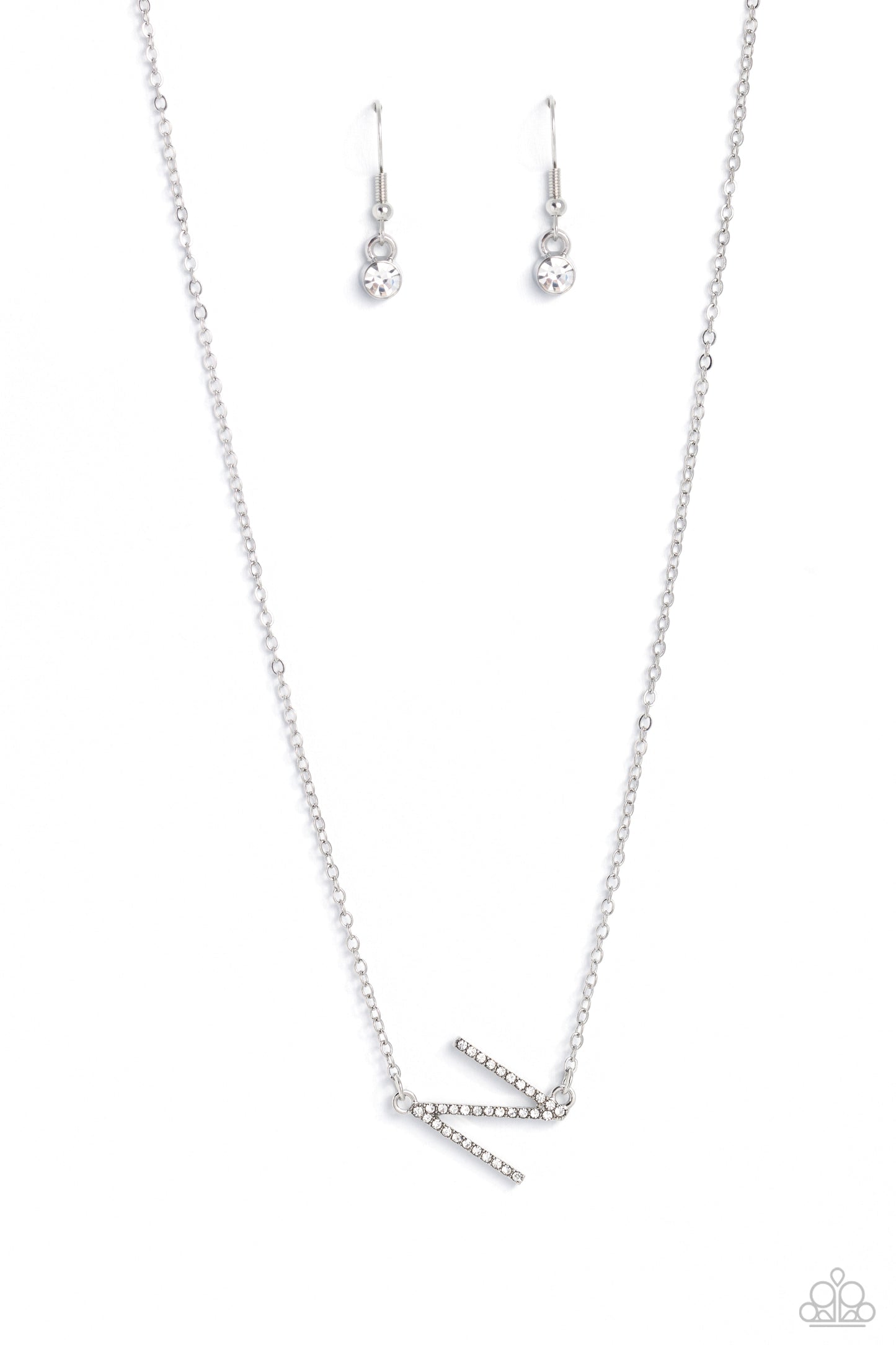 Paparazzi Necklaces - INITIALLY Yours - N - White