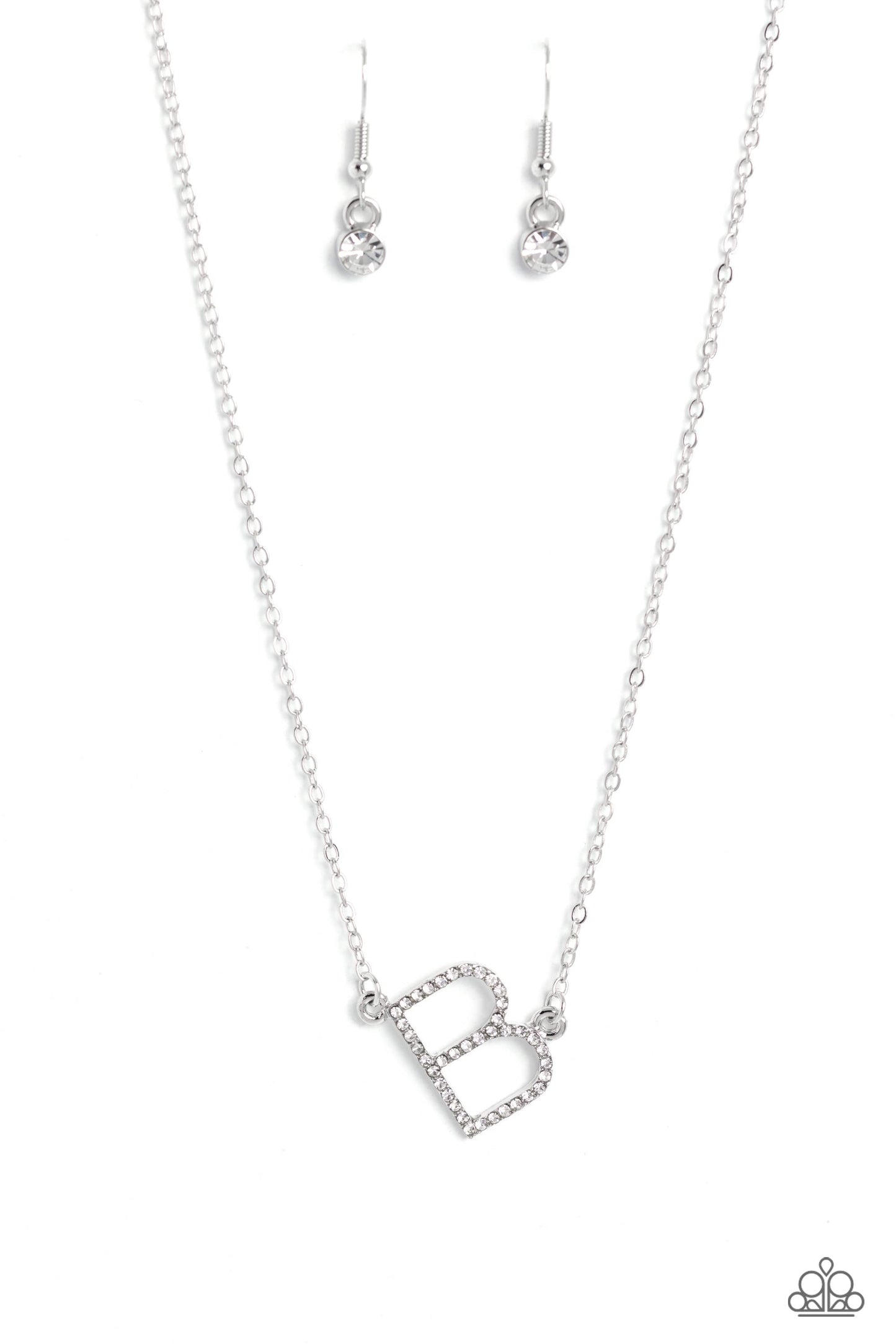 Paparazzi Necklaces - INITIALLY Yours - B - White