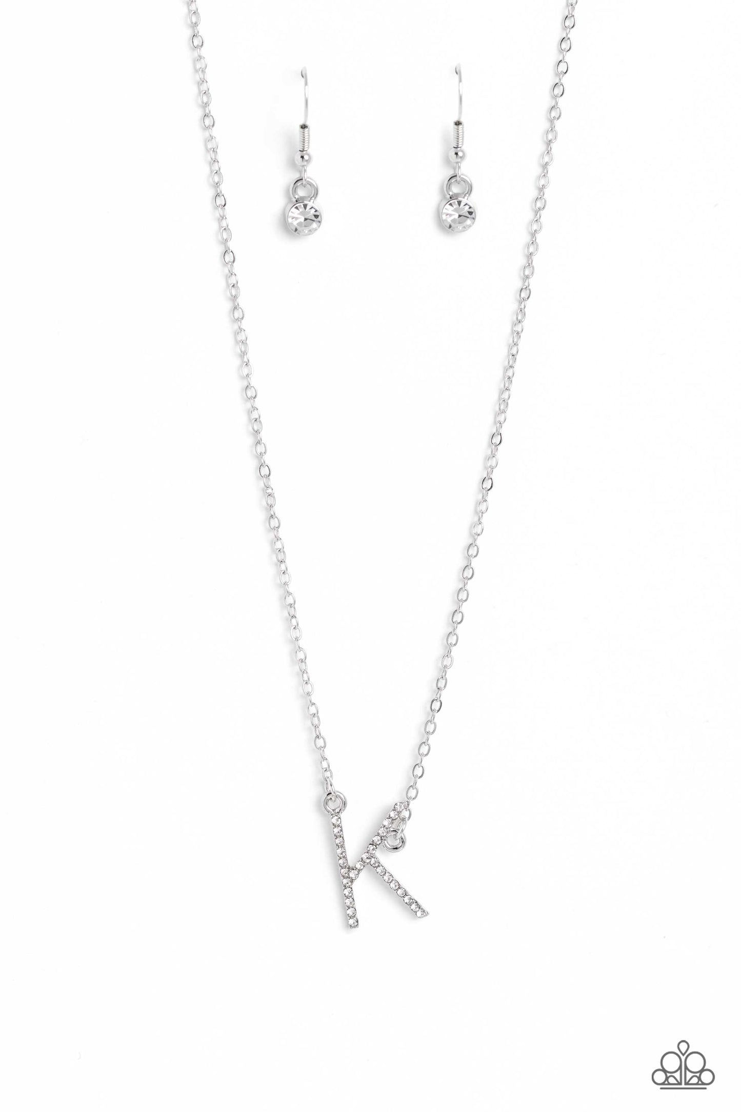 Paparazzi Necklaces - INITIALLY Yours - K - White