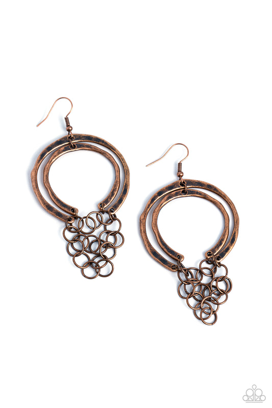 Paparazzi Earrings - Dont Go CHAINg-ing - Copper