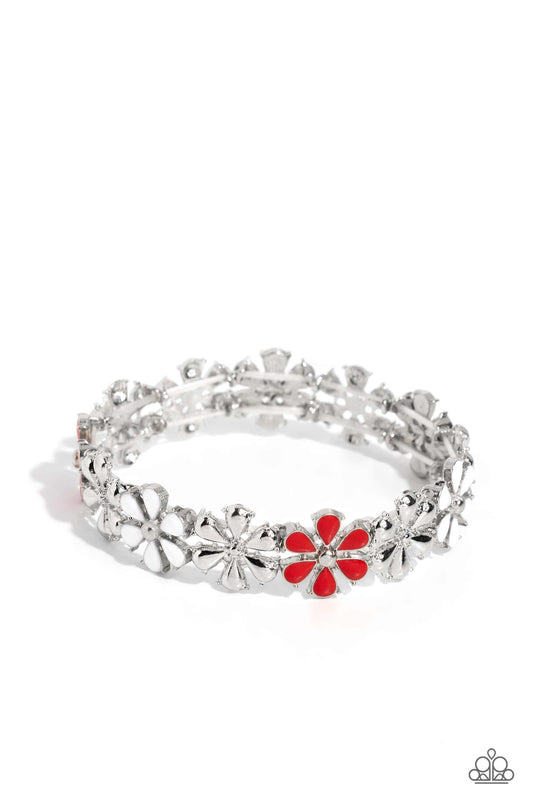 Paparazzi Bracelets - Floral Fair - Red