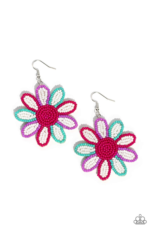 Paparazzi Earrings - Decorated Daisies - White