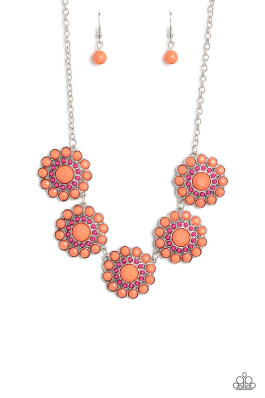 Paparazzi Necklaces - Floral Fervor - Orange