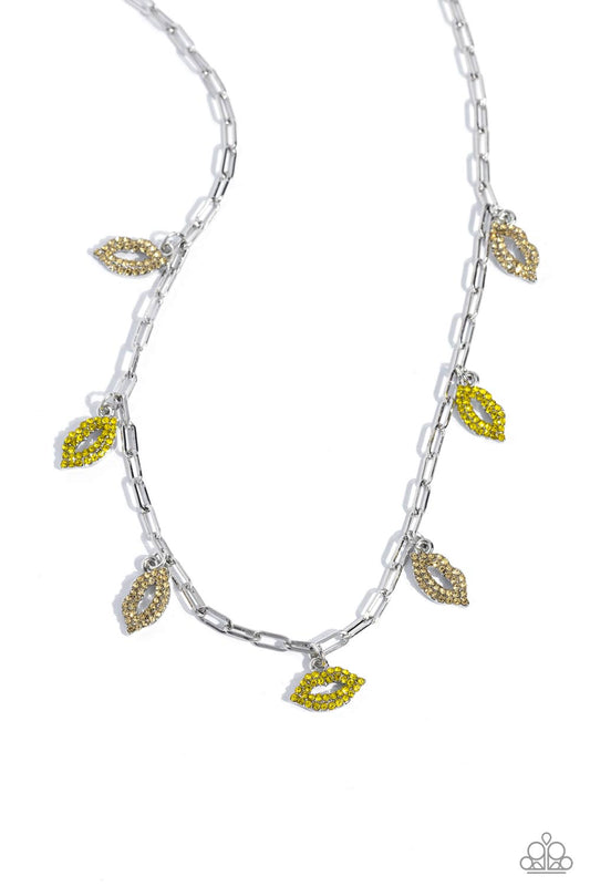 Paparazzi Necklaces - KISS the Mark - Yellow