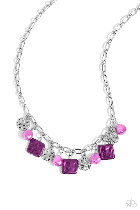 Paparazzi Necklaces - Sophisticated Squared - Purple