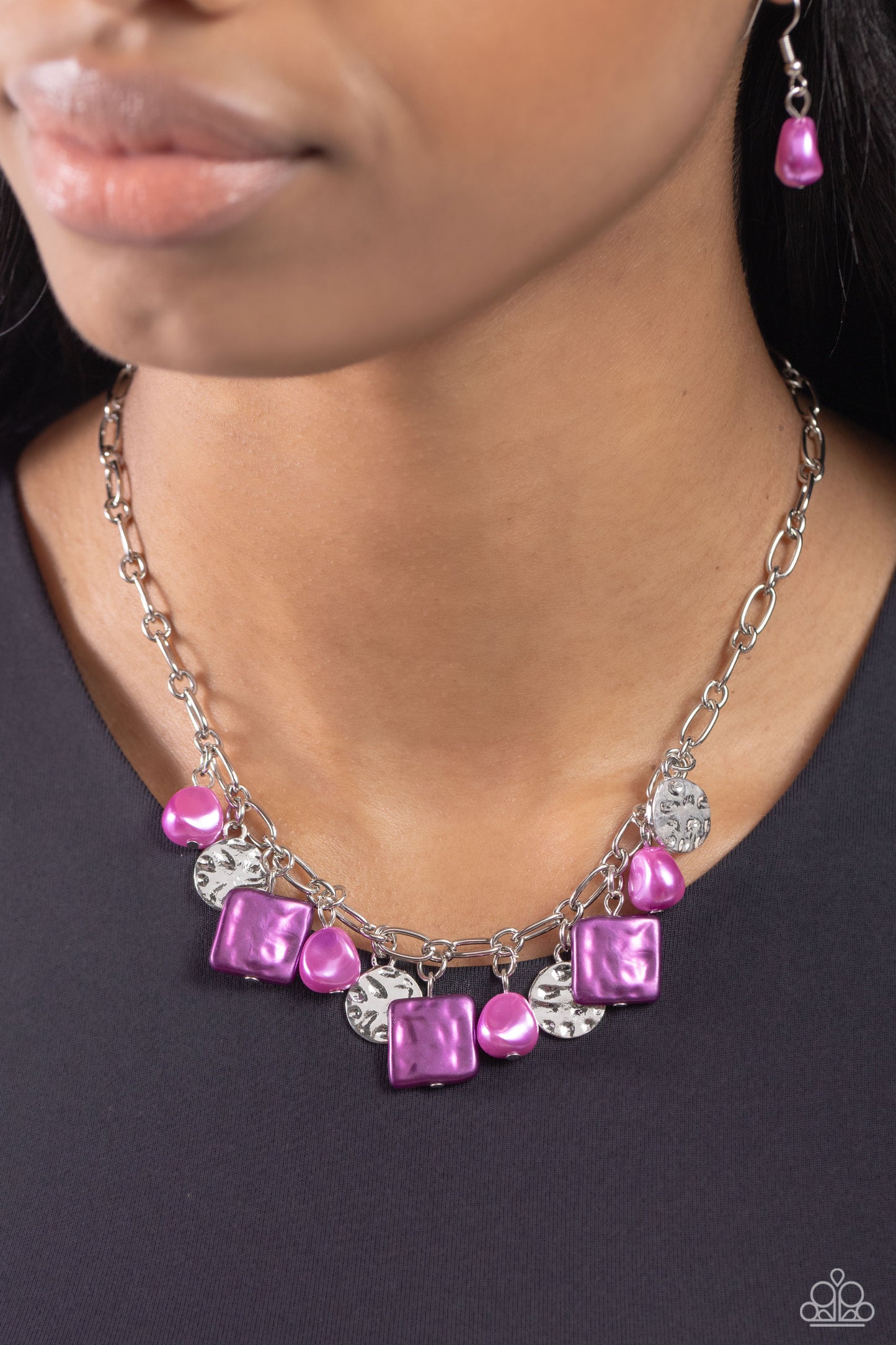 Paparazzi Necklaces - Sophisticated Squared - Purple
