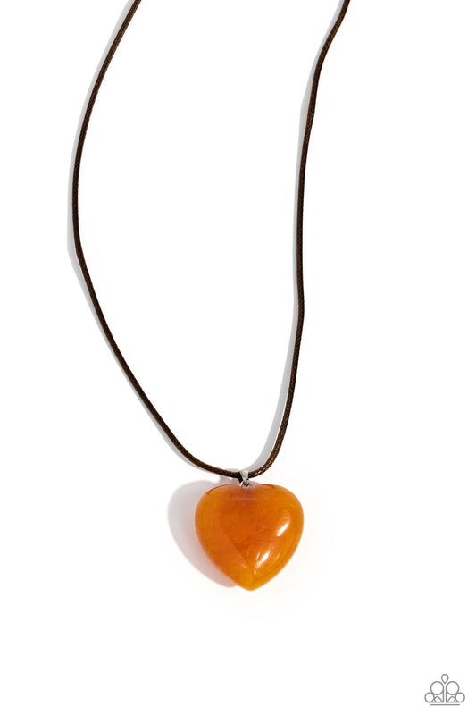 Paparazzi Necklaces - Serene Sweetheart - Orange