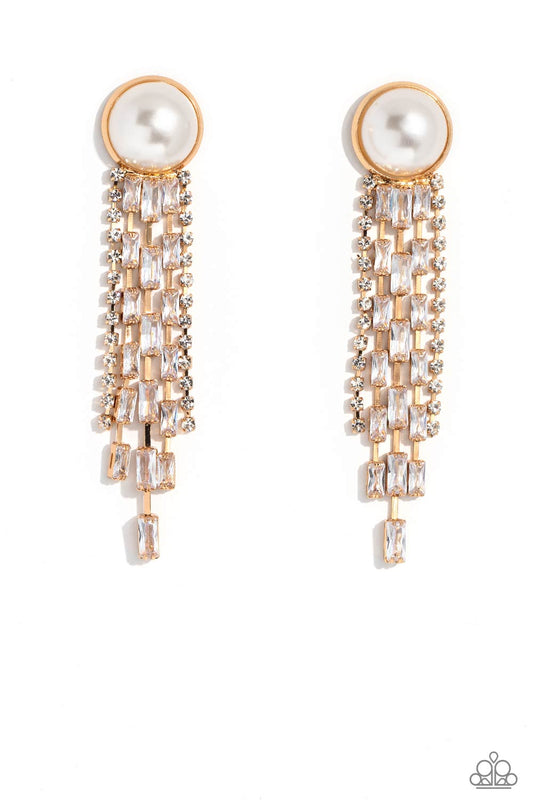 Paparazzi Earrings - Genuinely Gatsby - Gold