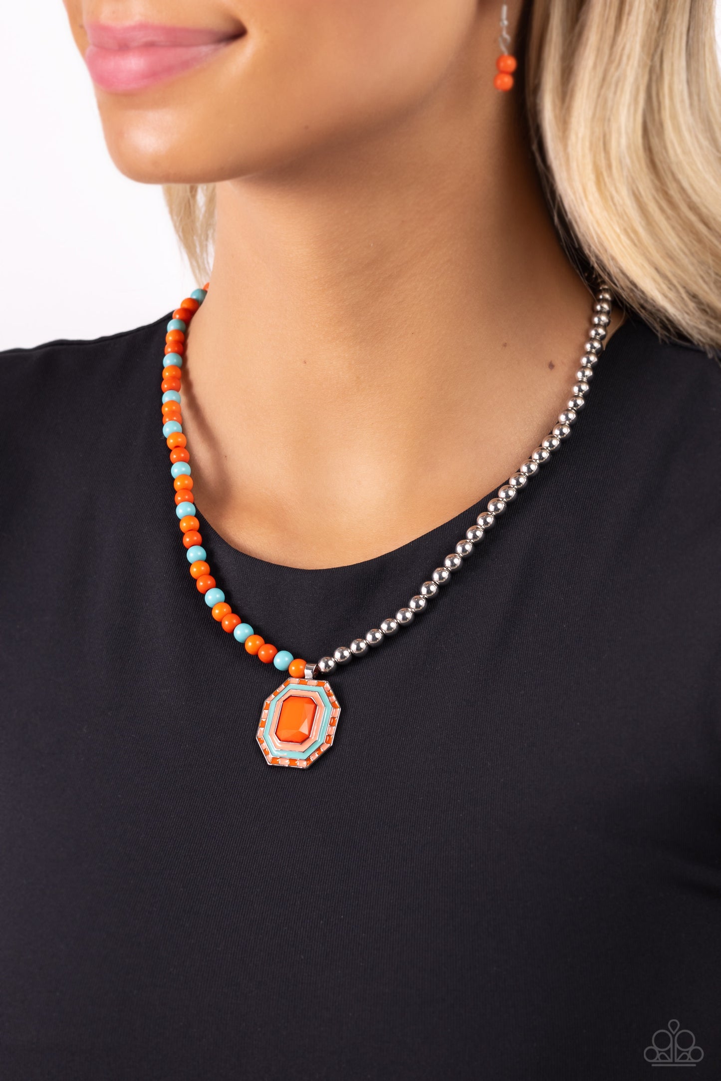 Paparazzi Necklaces - Contrasting Candy - Orange