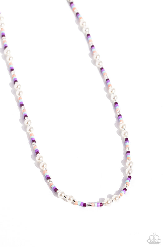 Paparazzi Necklaces - Colorblock Charm - Purple