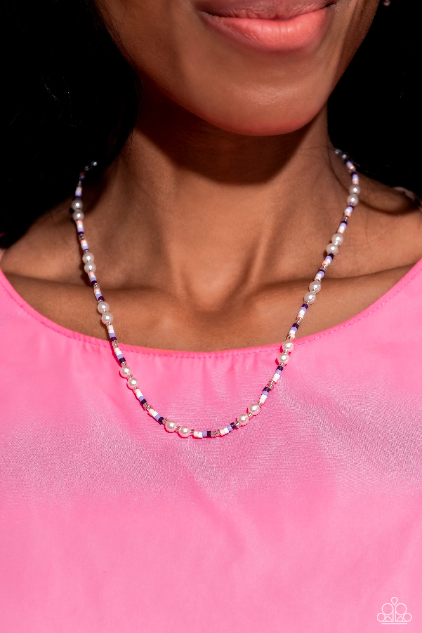 Paparazzi Necklaces - Colorblock Charm - Purple