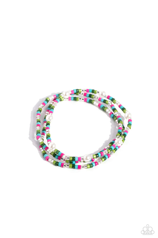 Paparazzi Bracelets - Colorblock Cache - Green