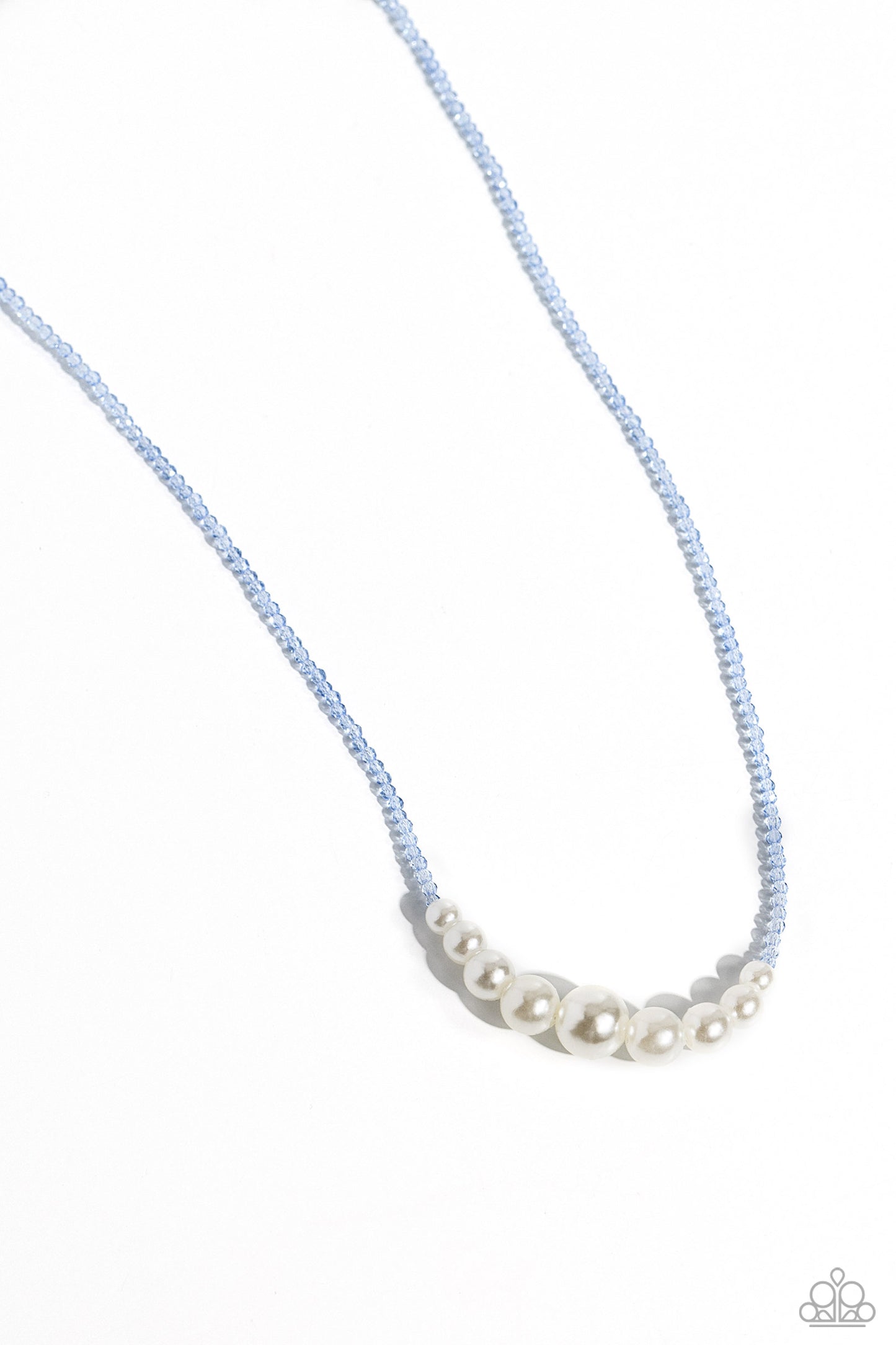 Paparazzi Necklaces - White Collar Whimsy - Blue