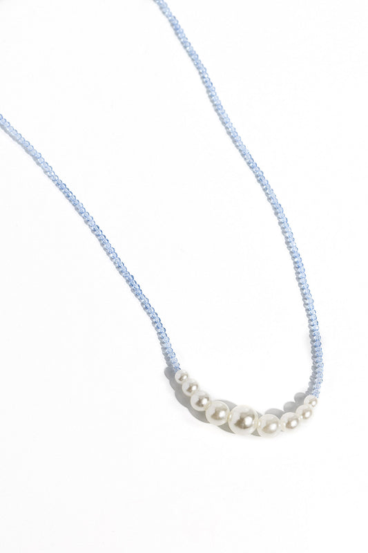 Paparazzi Necklaces - White Collar Whimsy - Blue