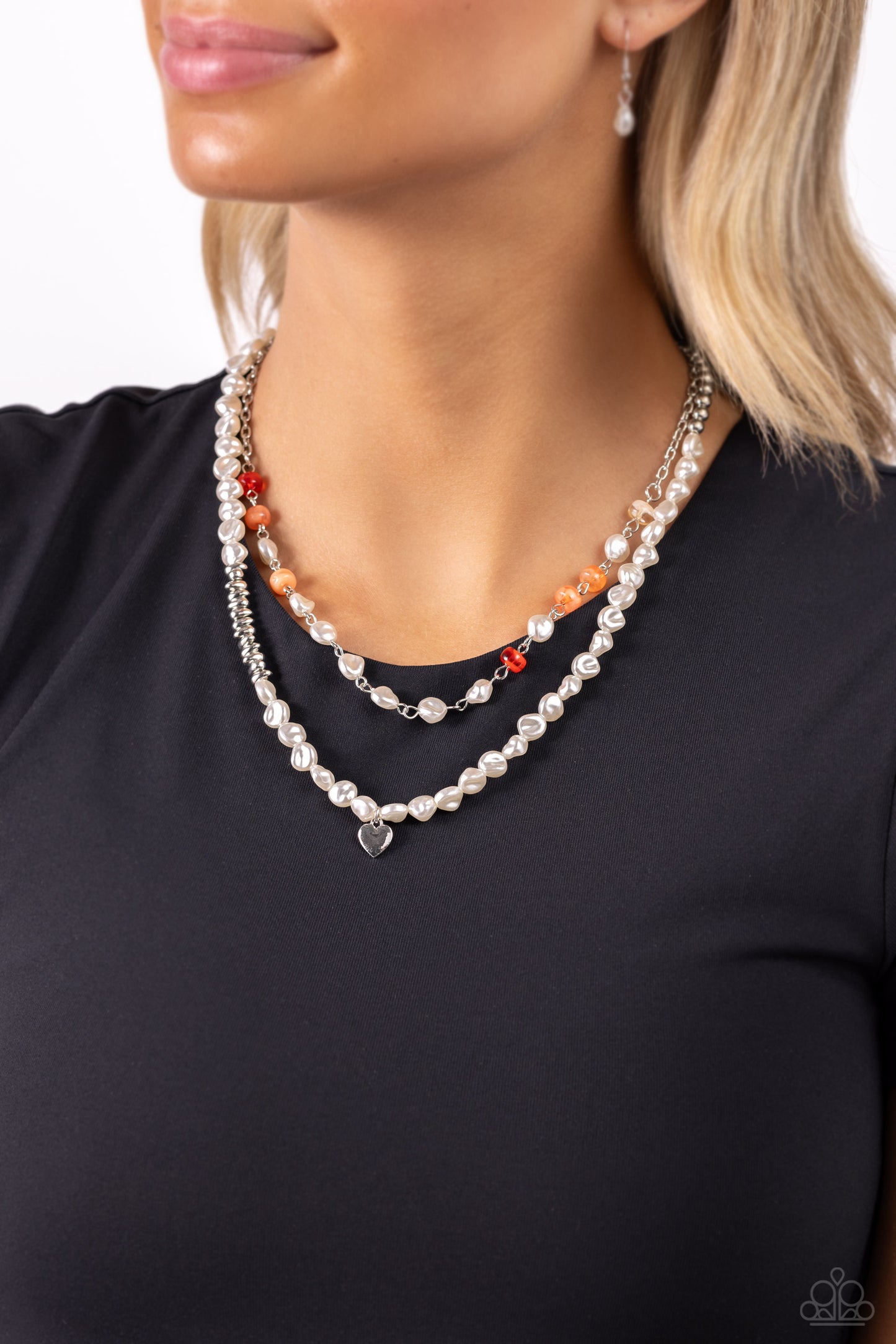 Paparazzi Necklaces - Pearl Pact - Orange