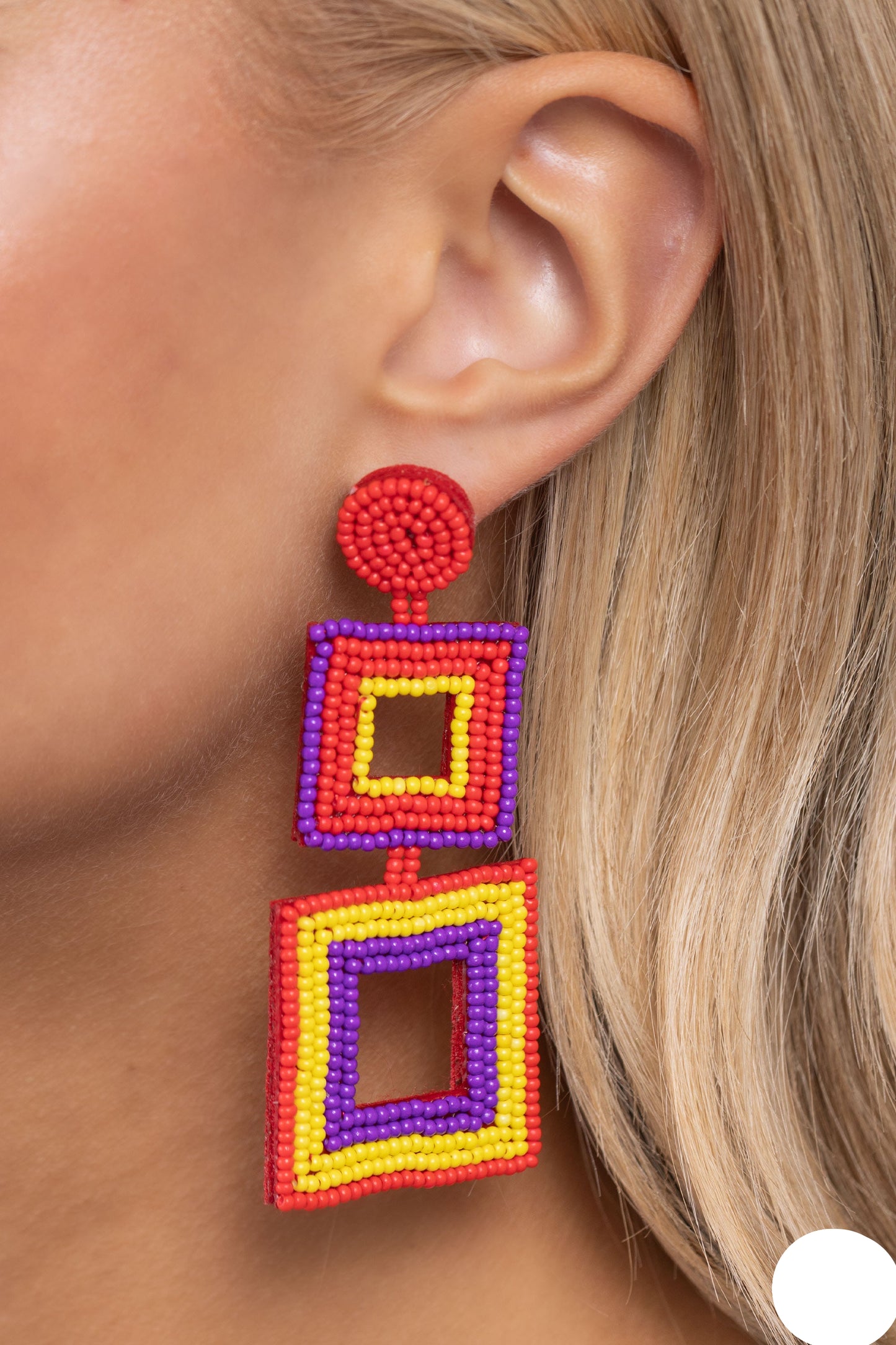 Paparazzi Earrings - Seize the Squares - Red