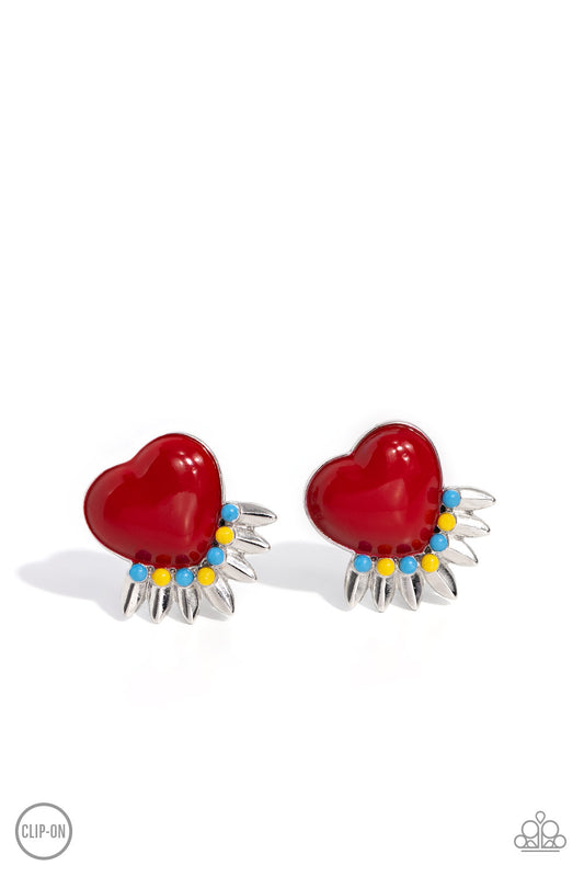 Paparazzi Earrings - Spring Story - Red