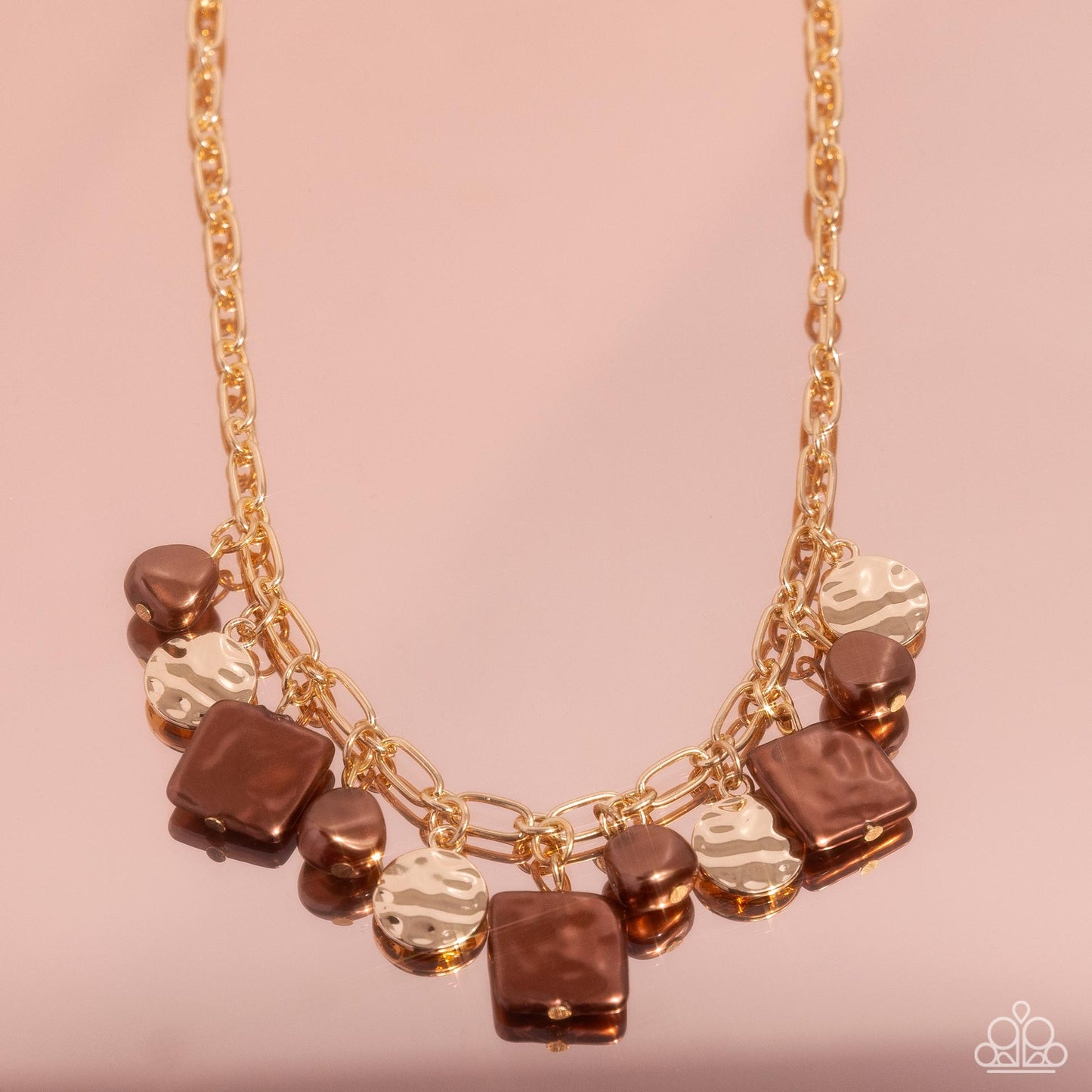 Paparazzi Necklaces - Sophisticated Squared - Brown