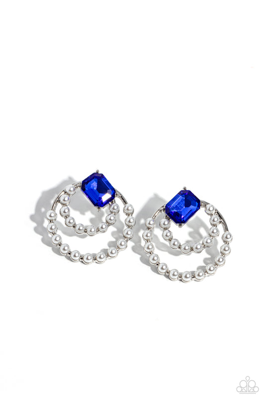 Paparazzi Earrings - Double Standard - Blue