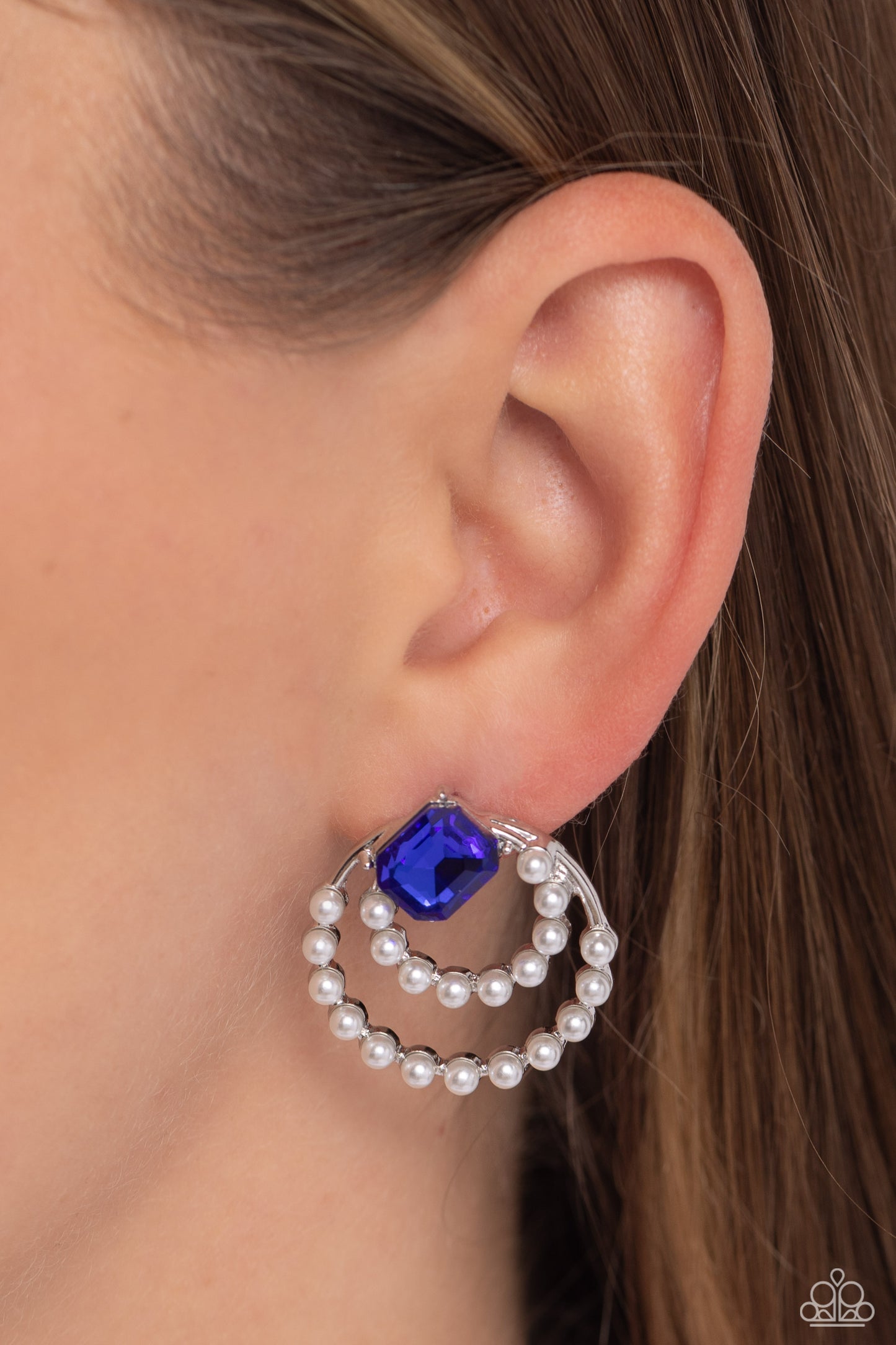 Paparazzi Earrings - Double Standard - Blue