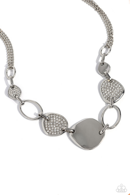 Paparazzi Necklaces - Asymmetrical Attention - White