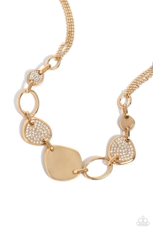 Paparazzi Necklaces - Asymmetrical Attention - Gold