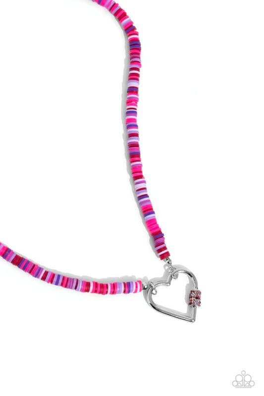 Paparazzi Necklaces - Clearly Carabiner - Red