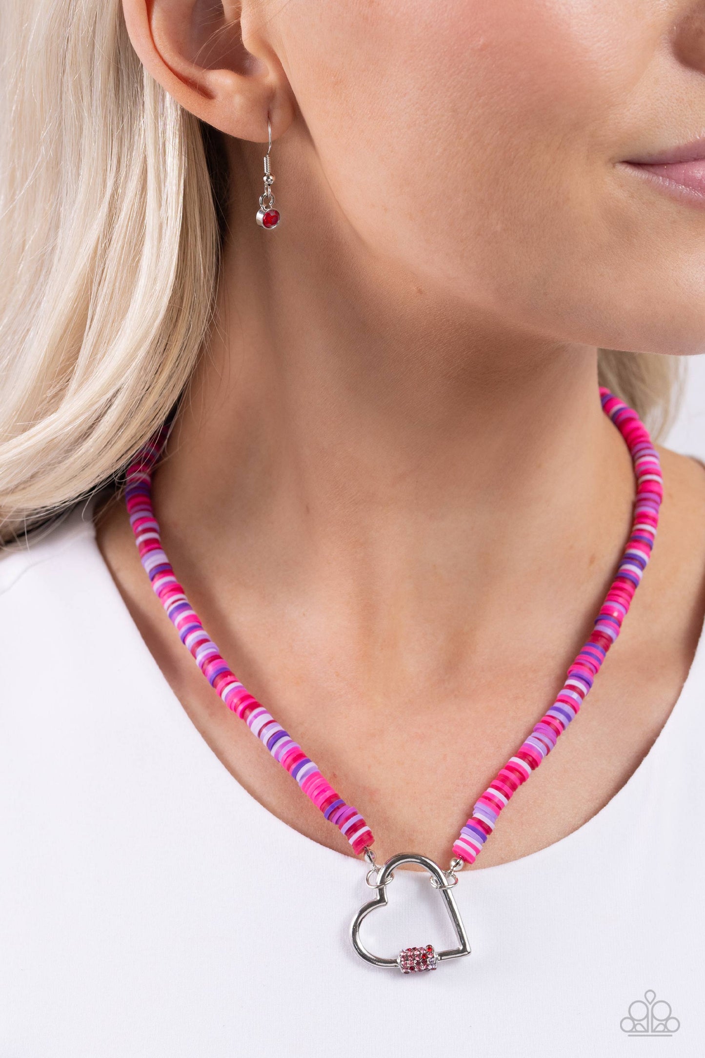 Paparazzi Necklaces - Clearly Carabiner - Red