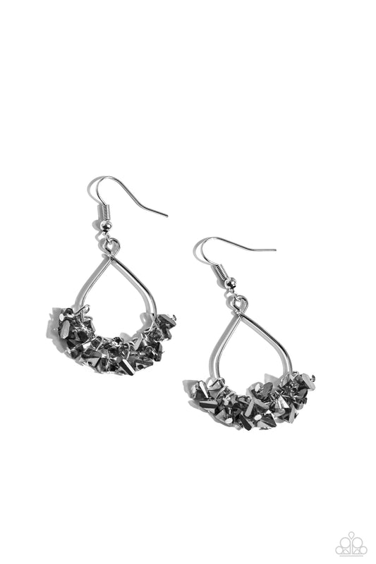 Paparazzi Earrings - Charm of the Century - Silver