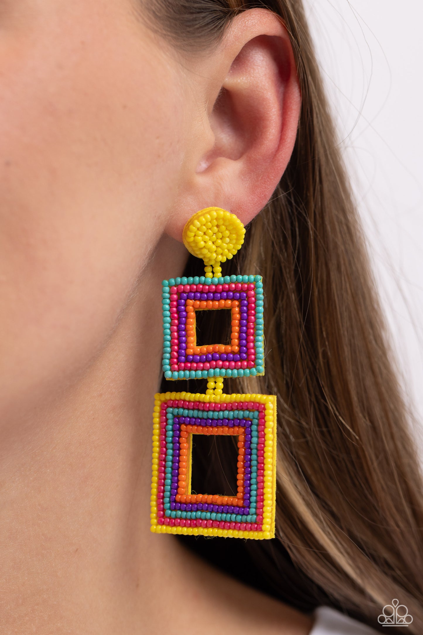 Paparazzi Earrings - Seize the Squares - Multi