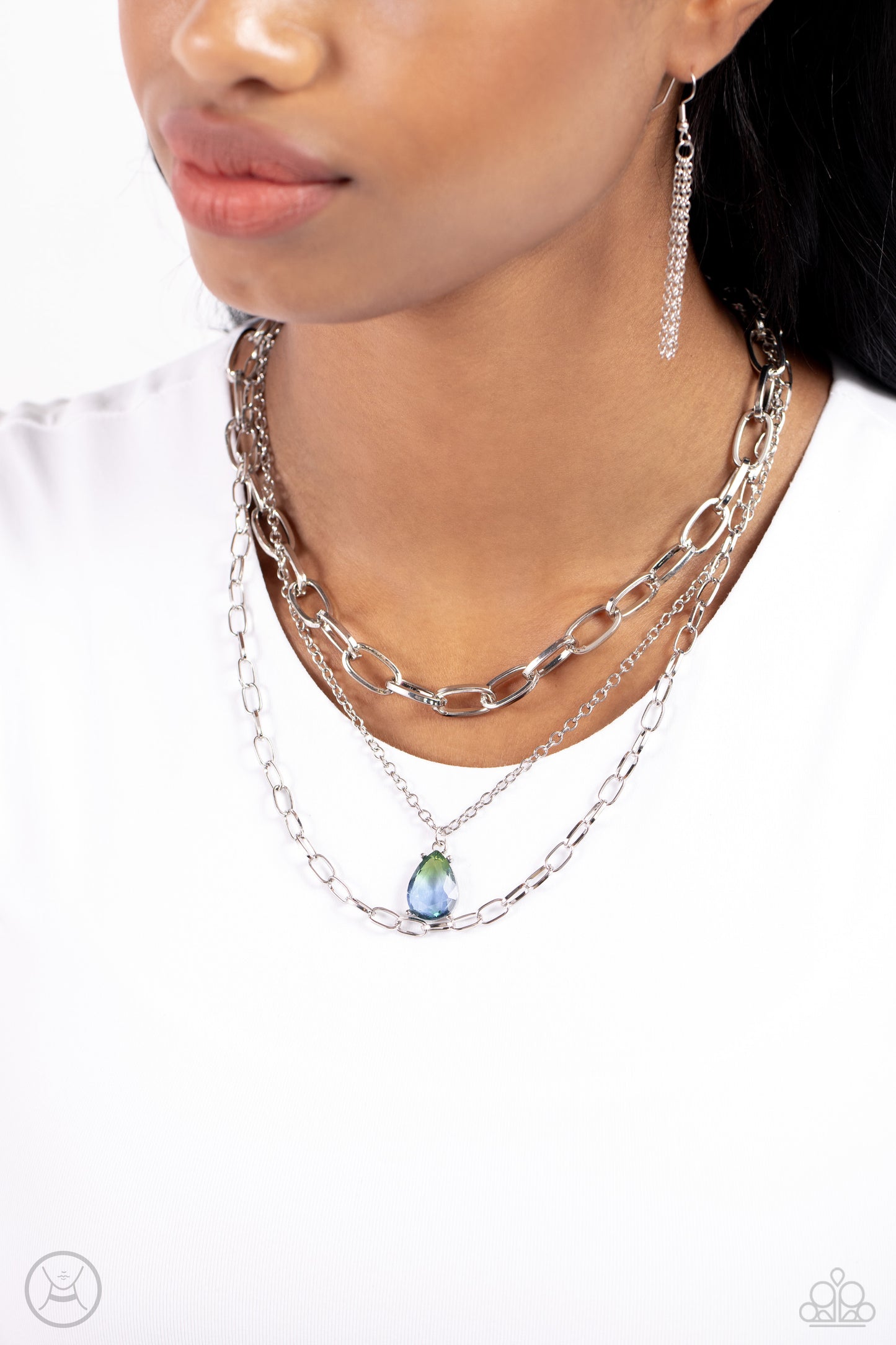 Paparazzi Necklaces - Teardrop Tiers - Green