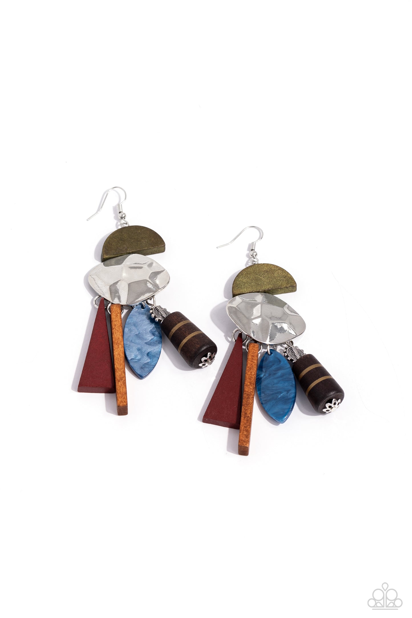 Paparazzi Earrings - Textured Talisman - Multi