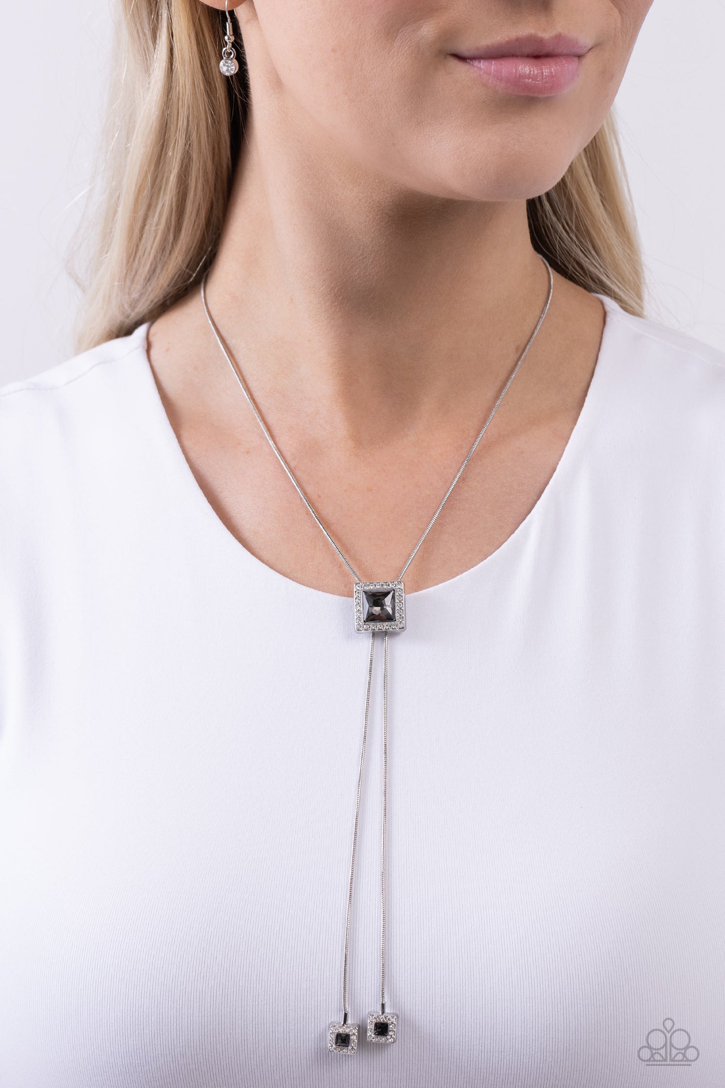 Paparazzi Necklaces - I Solemnly SQUARE - Silver