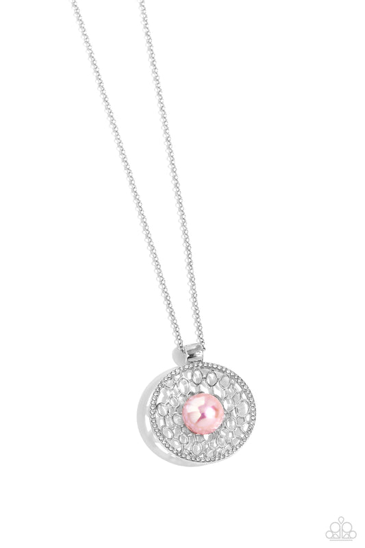 Paparazzi Necklaces - Wall Street Web - Pink