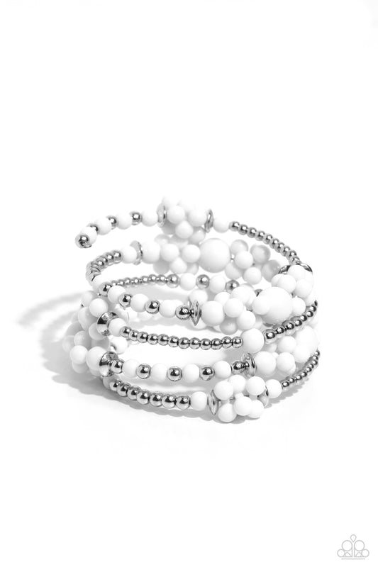 Paparazzi Bracelets - Compelling Clouds - White