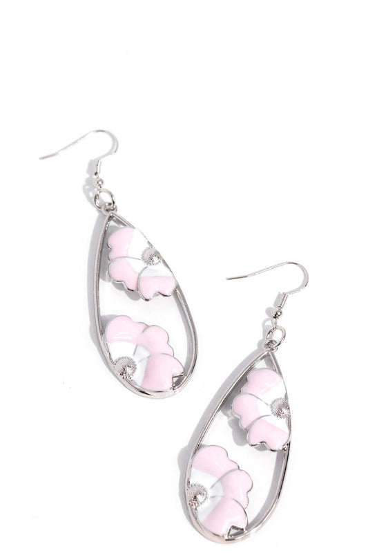 Paparazzi Earrings - Airily Abloom - Pink